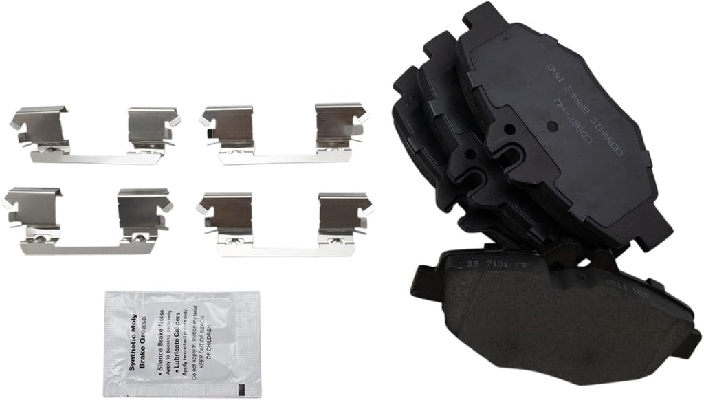 TRQ Front Brake Pad and Rotor Set Ceramic Vented Rotors Compatible with 2003-2009 Mercedes-Benz E320