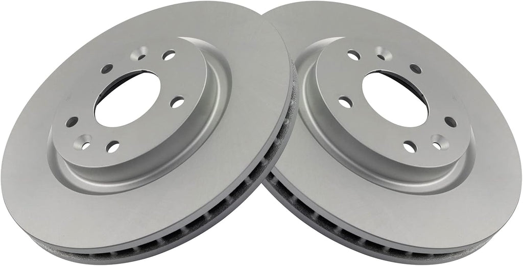 TRQ Front Brake Pad and Rotor Set Ceramic G Coated Vented Rotors Compatible with 2014-2017 Nissan LEAF