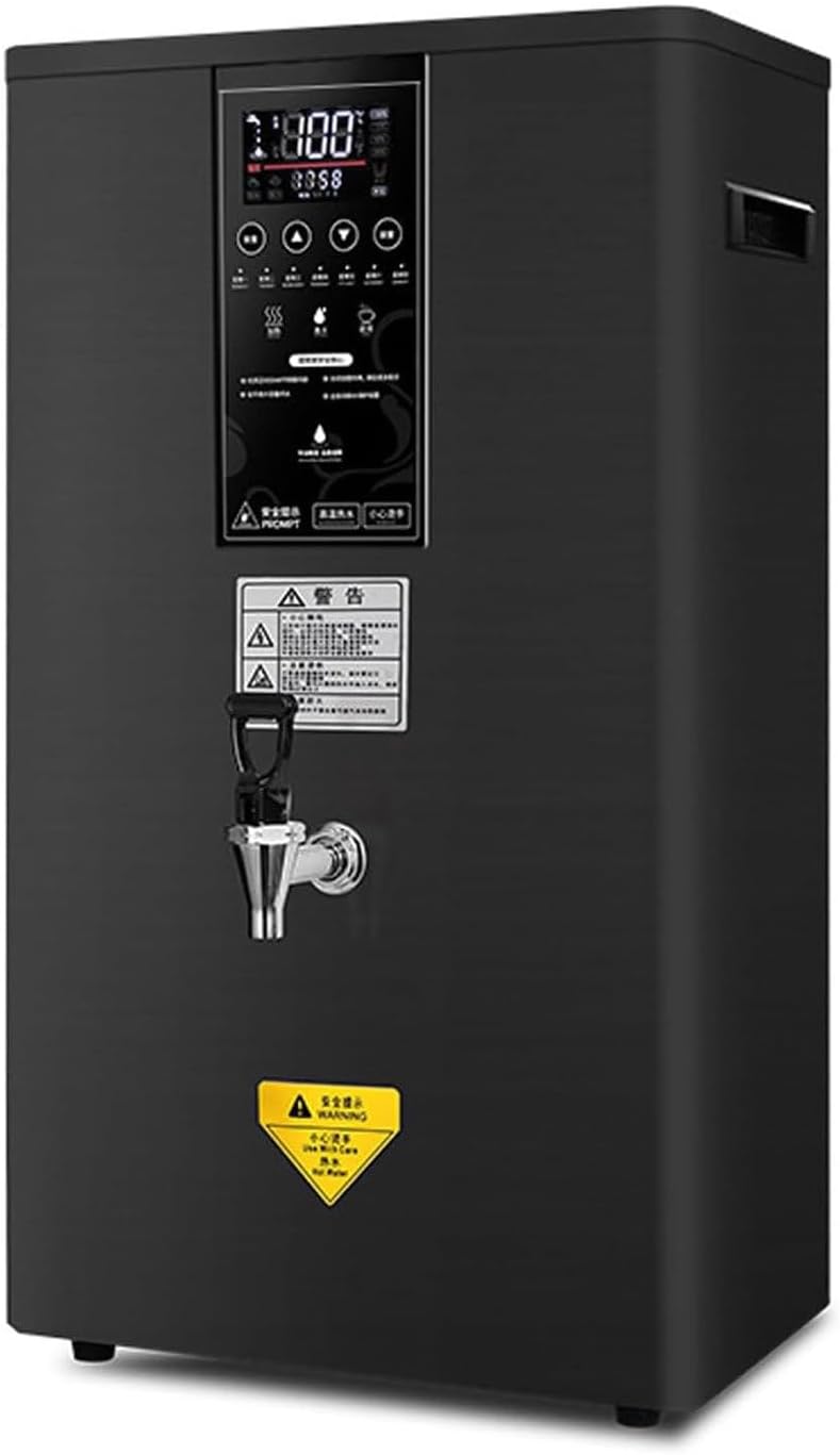 Commercial Hot Water Dispenser, Instant Hot Water Dispenser with Filter, 304 Stainless Steel Drinking Hot Water Boiler, for Office, Commercial Canteens, Touch Screen,Black-60L/H