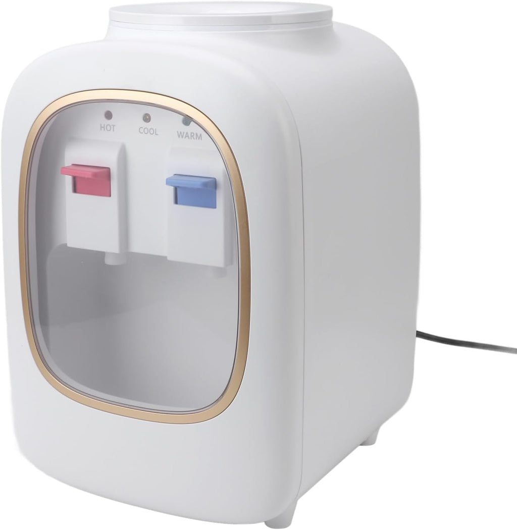 Water Dispenser, Stainless Steel Liner Anti Dry Burning Dual Temperature Control Hot Cold Countertop Water Cooler with Independent Dual Spout for Home Office
