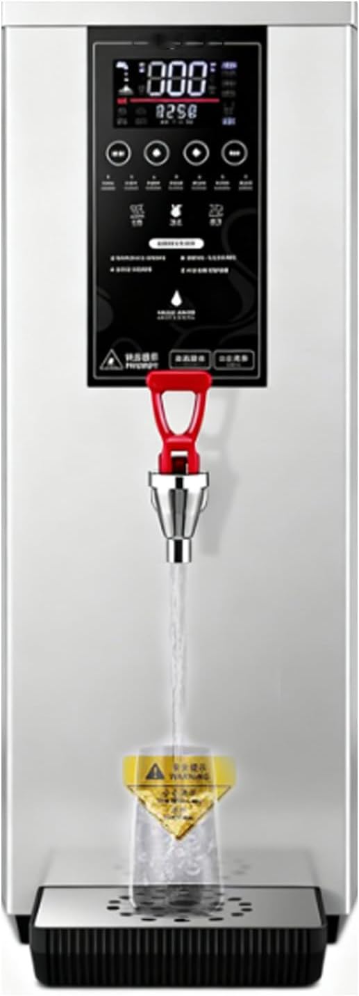 Commercial Hot Water Dispenser, 1000W Electric Water Boiler and Warmer Machine, 60L/H Step-Heating Countertop Water Dispenser with 140°F-212°F Temperature Control & Timer Silver