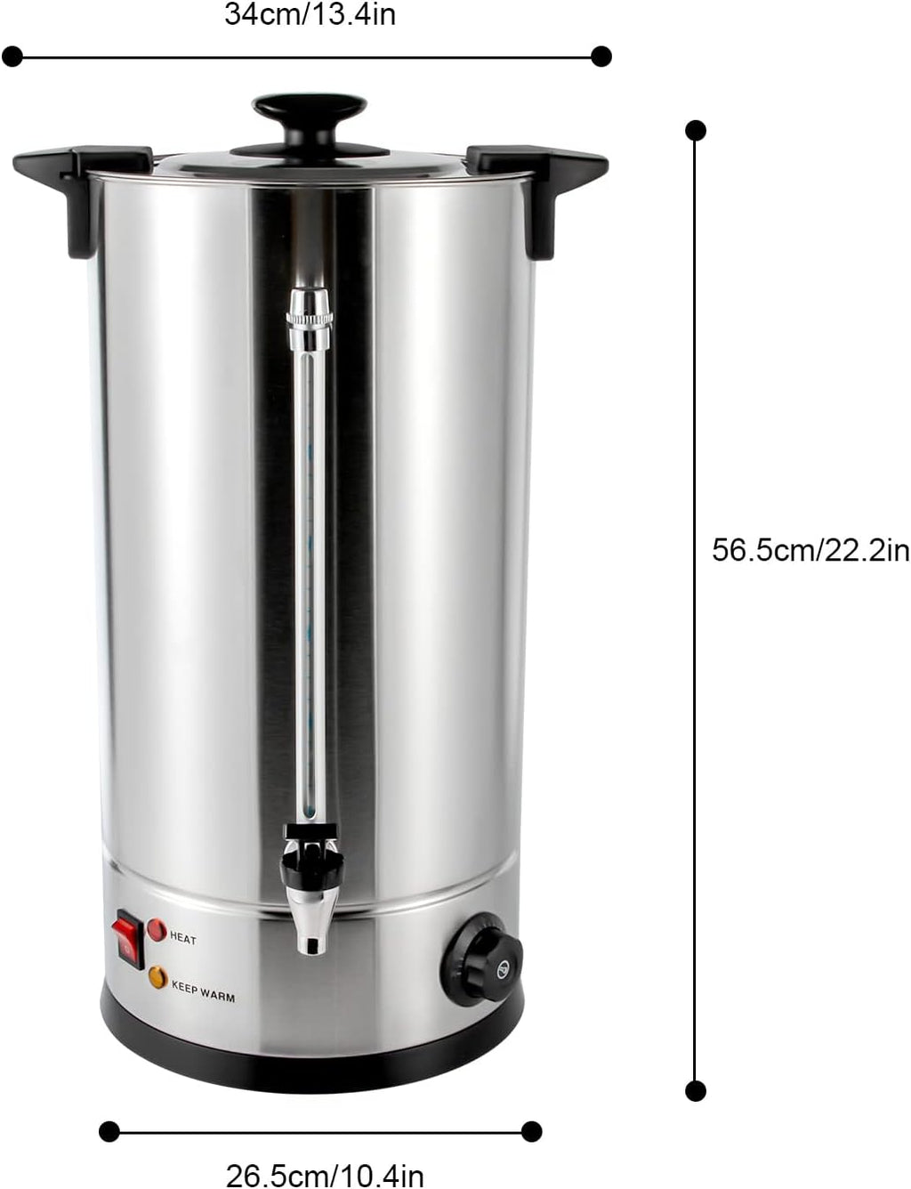 Commercial Grade Coffee Urn, 25 L Hot Water Urn Double-layer Barrel Wall 304 Stainless Steel Automatic Coffee Brewing 15 Minutes Boiling for Home, Party, Office, Wedding (25L)