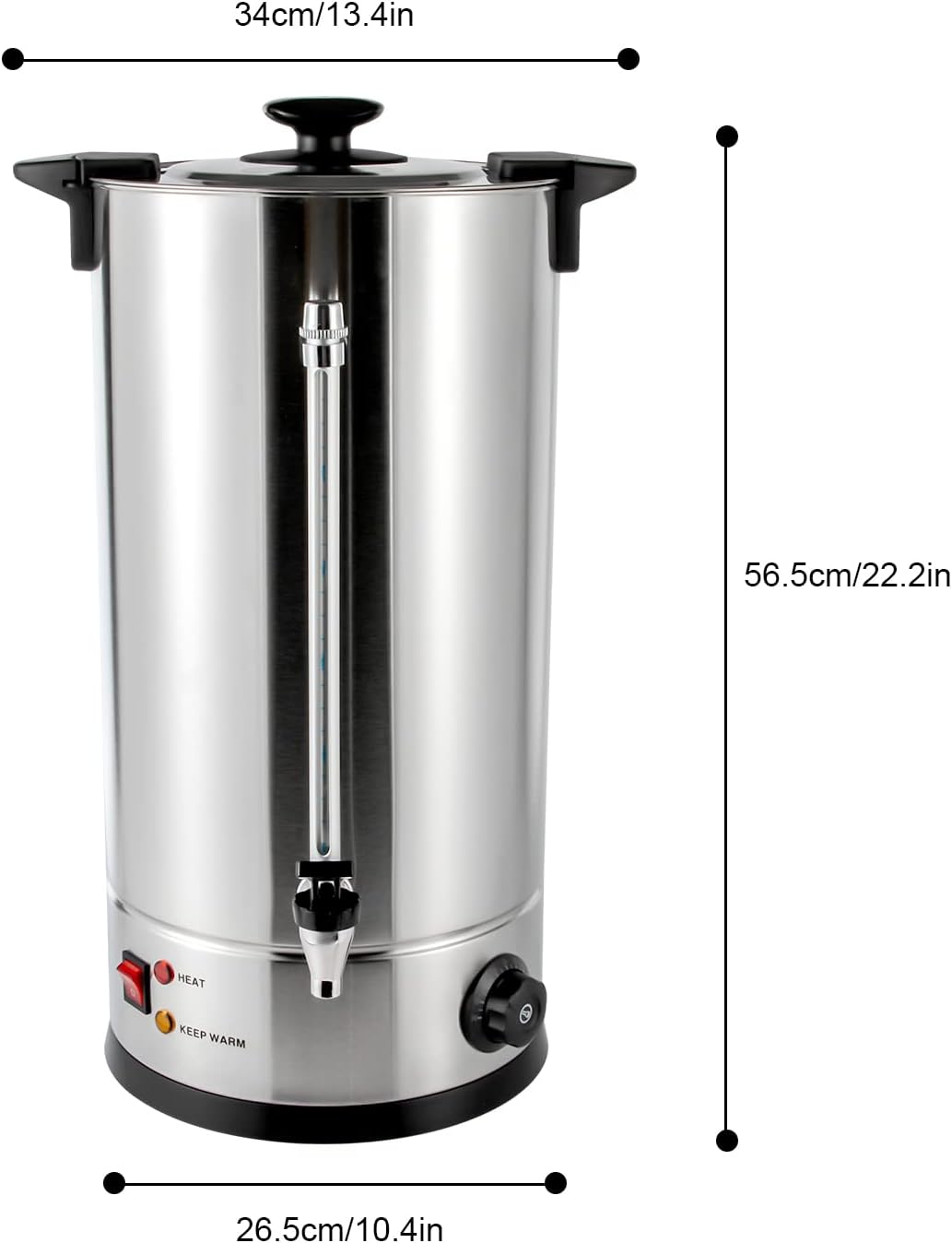Commercial Grade Coffee Urn, 25 L Hot Water Urn Double-layer Barrel Wall 304 Stainless Steel Automatic Coffee Brewing 15 Minutes Boiling for Home, Party, Office, Wedding (25L)