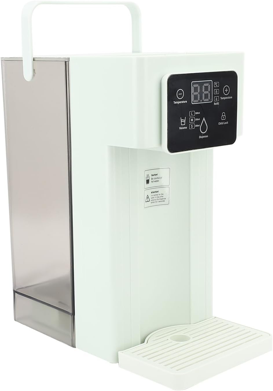 3 Second Rapid Heating, 7 Temperatures 3L Capacity Quick Hot Water Dispenser for Countertop Desktop with Self (US Plug 110V)(Green)
