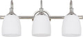 3-Light Polished Nickel Bathroom Vanity Light Fixtures Over Mirror, Vintage Vanity Lights for Living Room, Milk White Glass Shades, Standard E26 Base