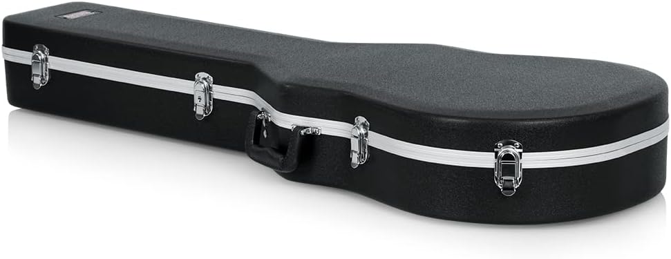 Gator GC-LPS Deluxe Molded Case for Single-Cutaway Electric Guitars such as Gibson Les Paul Guitars - Black Bundle with Cable, Strap, Picks, and Austin Bazaar Polishing Cloth