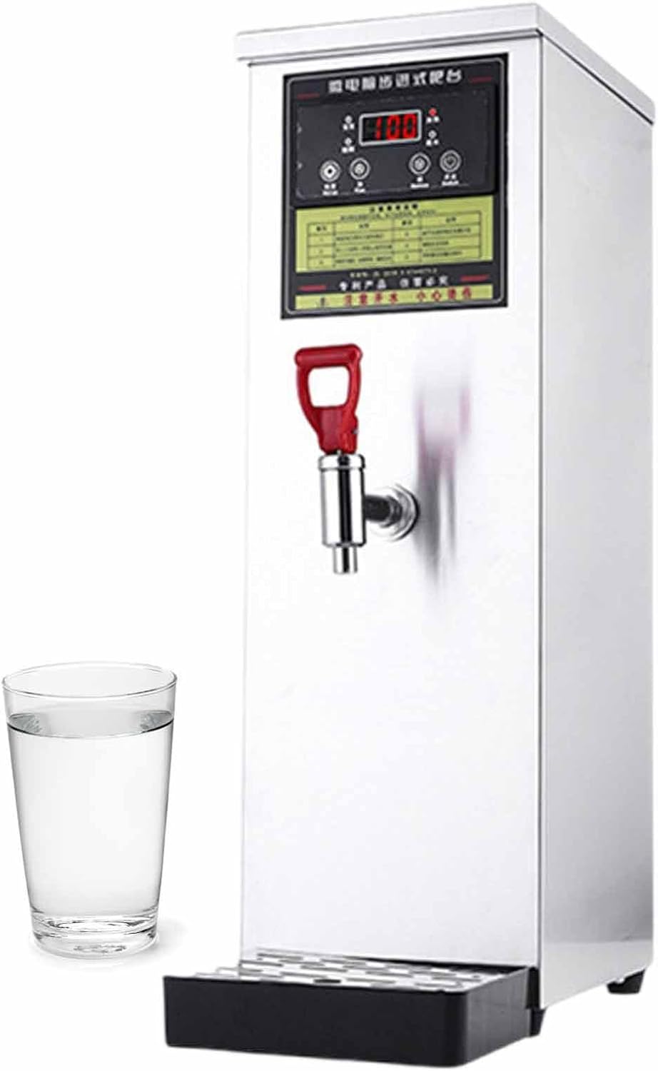 Automatic Hot Water Dispenser, 2500 W Boiling Water Machine with Water Connection, Stainless Steel Water Boiler, Boiling Water Tap, for Restaurants, Coffee Shops, Offices,Silver
