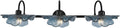 3 Light Bathroom Vanity Light Black wall Sconce with Blue Flower Glass Shade Bathroom wall Light Vintage wall Sconce Art Deco Vanity Lights Over Mirror for Bedroom Hallway Living Room