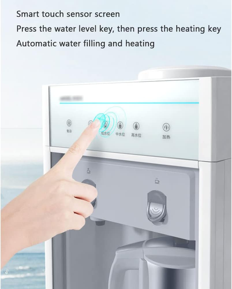 Intelligent Induction Vertical Water Dispenser, Touch-Type One-Button Heating, Anti-Dry Burning, Power Saving, Low Noise Warm Double Door Hot Water Dispenser