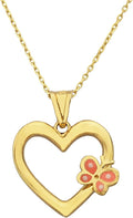 14K Real Solid Gold Heart Necklace for Women, Open Heart Dainty Charm Pendant, Christmas Birthday Gift for her mom girls, Handmade Jewelry
