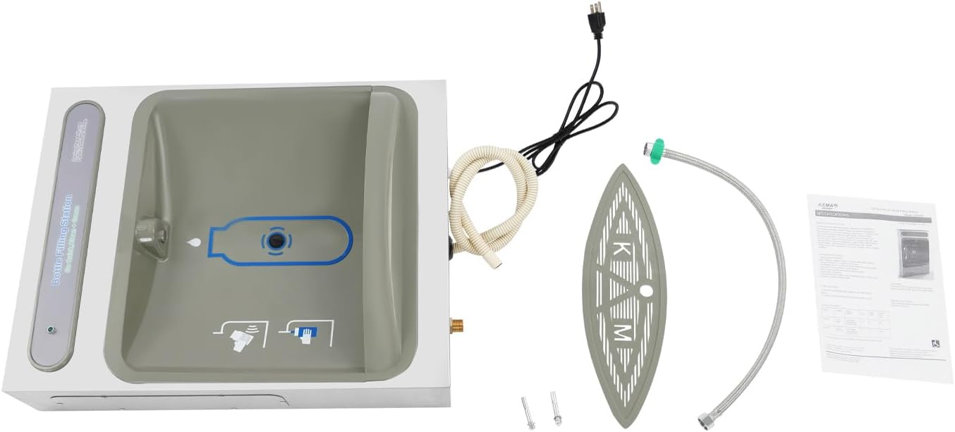 Wall Mount Water Dispenser with Sensor Touchless Faucet, Direct Drinking Filtration System, Stainless Steel Commercial Grade for Home Office Kitchen Gym, Easy Installation