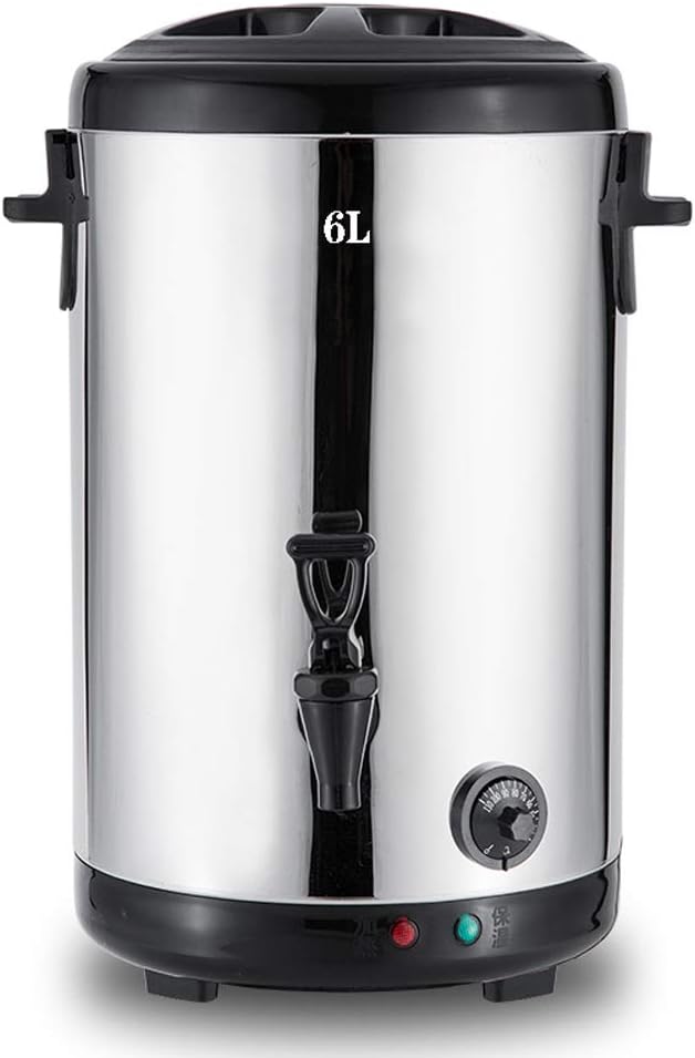 Juice Dispenser Beverage Dispenser, Commercial Hot Water Urn Dispenser with Temperature Control for Coffee, Double Wall Stainless Steel Coffee Urn Thermo-Pot Boiler & Warmer