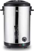 Juice Dispenser Beverage Dispenser, Commercial Hot Water Urn Dispenser with Temperature Control for Coffee, Double Wall Stainless Steel Coffee Urn Thermo-Pot Boiler & Warmer