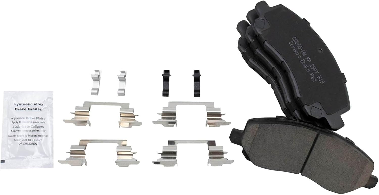 TRQ Front and Rear Brake Pad and Rotor Set Ceramic Compatible with 2004-2012 Mitsubishi Galant