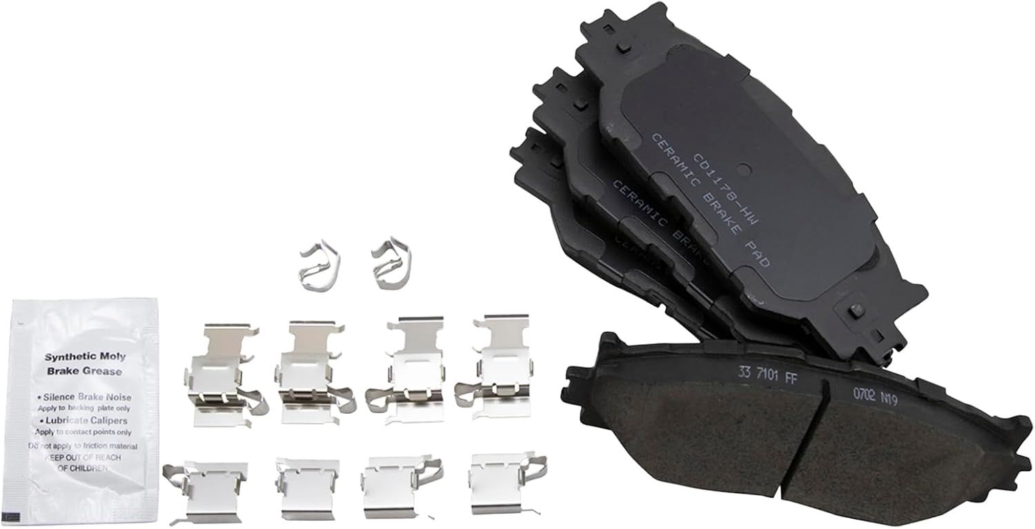 TRQ Front and Rear Ceramic Brake Pad and Rotor Set Compatible with 2006-2008 Lexus IS250