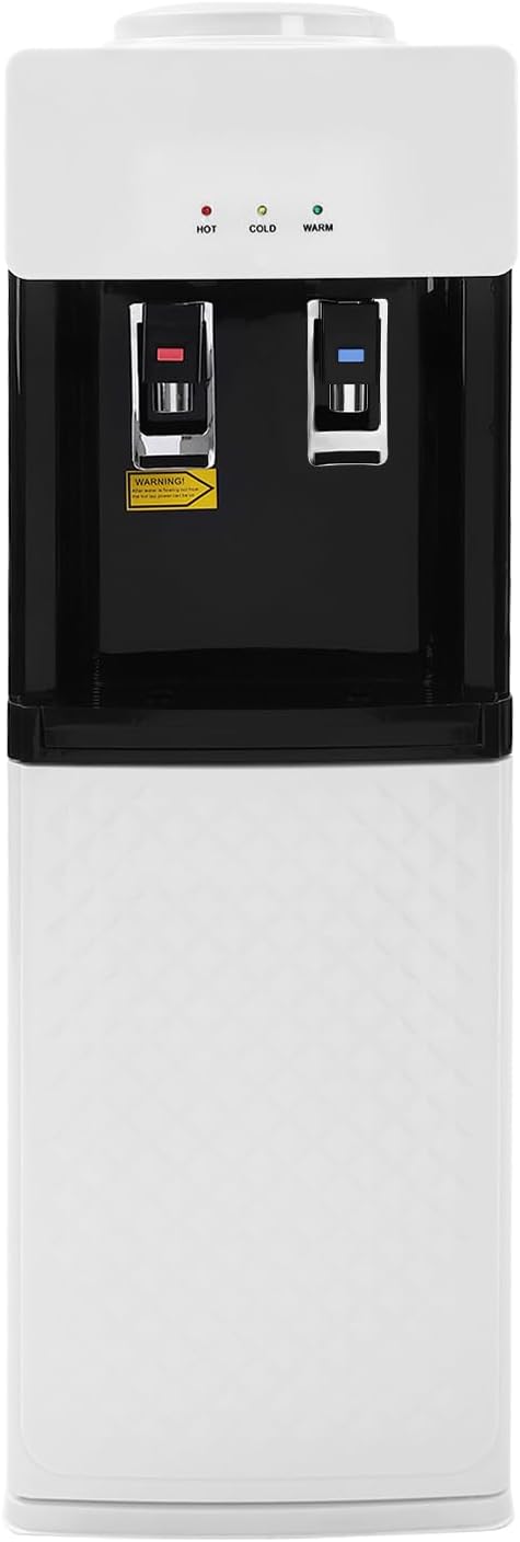 Top Loading Water Dispenser, 500W Standing Hot& Cold Water Dispenser Water Cooler Dispenser, 5 Gallons Water Cooler Rectangular Dispenser for Offices Homes Apartments (Top-Mounted)