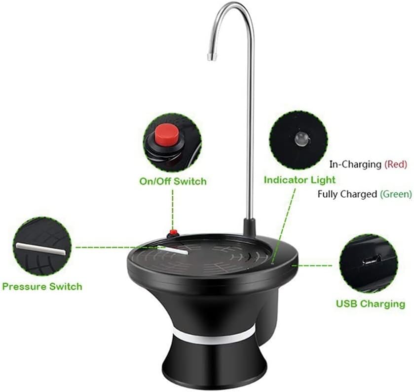 Water Bottle Dispenser Pump Automatic Electric Drinking Water Jug Pump for 1-5 Gallon Bottle Rechargeable