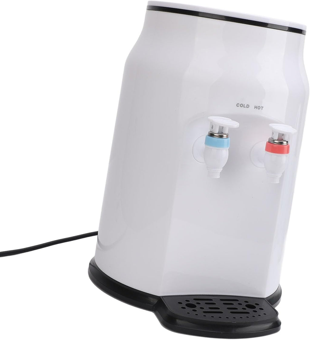 Top Loading Hot Cold Water Dispenser for Home Office White, 304 Stainless Steel Desktop Water Cooler Dispenser for Dormitory Bedroom
