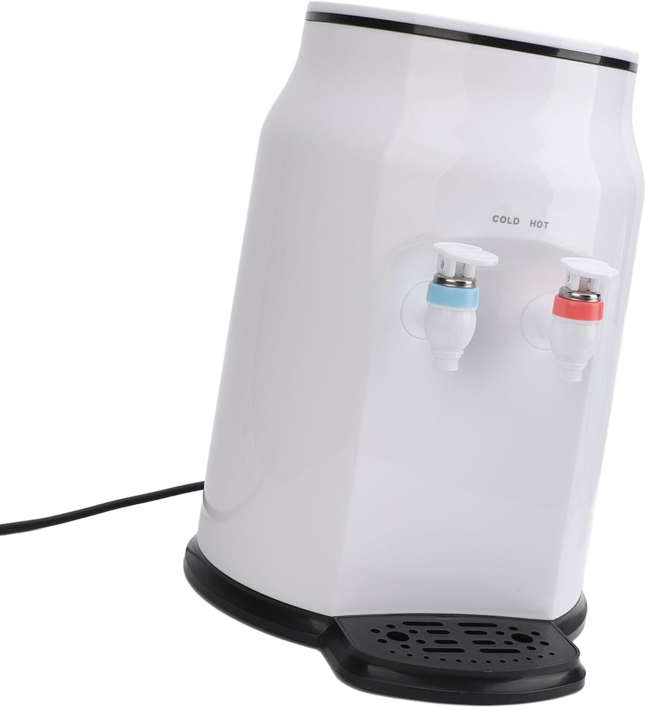 Top Loading Hot Cold Water Dispenser for Home Office White, 304 Stainless Steel Desktop Water Cooler Dispenser for Dormitory Bedroom