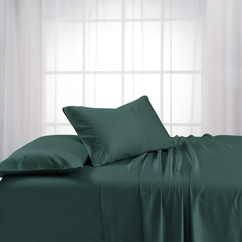 Royal Tradition Heavyweight Viscose from Bamboo 600tc Sheet Set (Full, Teal) Luxury Soft Bed Sheets