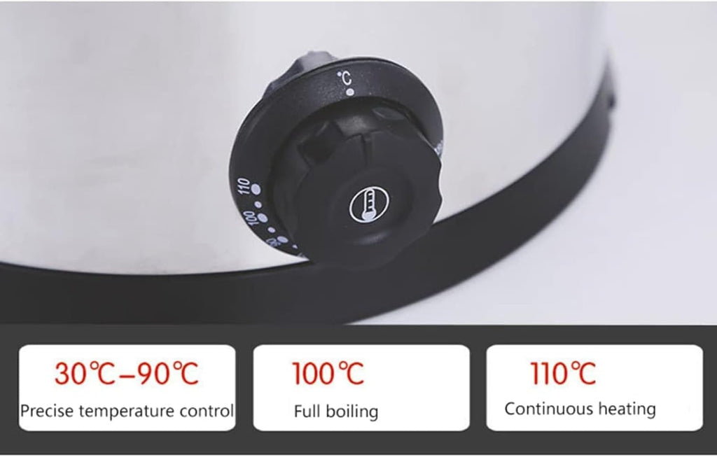 Electric Tea Urn,35L Commercial Stainless Steel Hot Water Urn Cateurn with Tap, Insulated Bucket for Coffee Water Milk