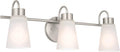 Kichler Erma 3-Light Bathroom Vanity Light Fixture with Satin Etched Glass Shades, Updated Traditional Wall Lighting in Brushed Nickel for Mirror, (23' x 8.5' x 6'), 55126NI