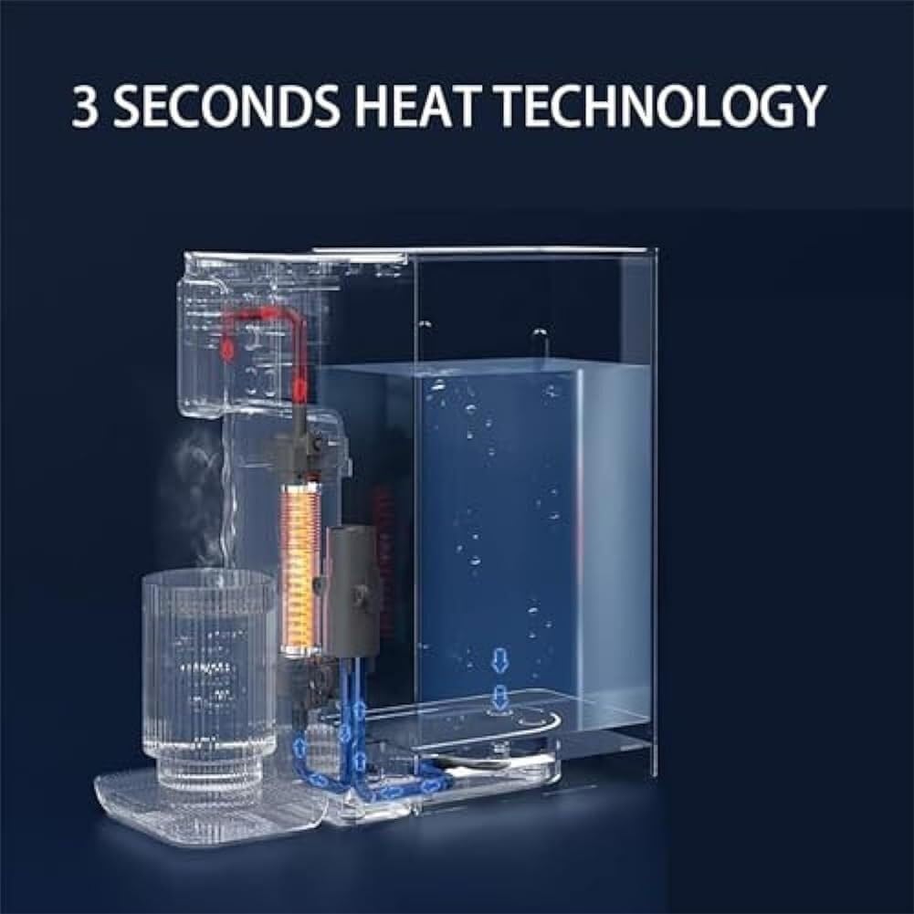 Portable Smart Water Dispenser, Instant Hot Water Dispenser, Home Desktop Drinking Machine, Quick Heating Tea Bar Machine 3L Water Tank LCD Screen 6 Gear Temperature Control(A)