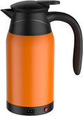 Electric Camping Kettle - 1000ml Hot Water Dispenser with Temperature Control, Anti-Scald Handle, Silicone Leakproof Design for 12V/24V Outdoor Car Use.