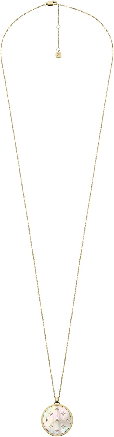Fossil Women's Gold-Tone Stainless Steel Pendant Chain Necklace for Women