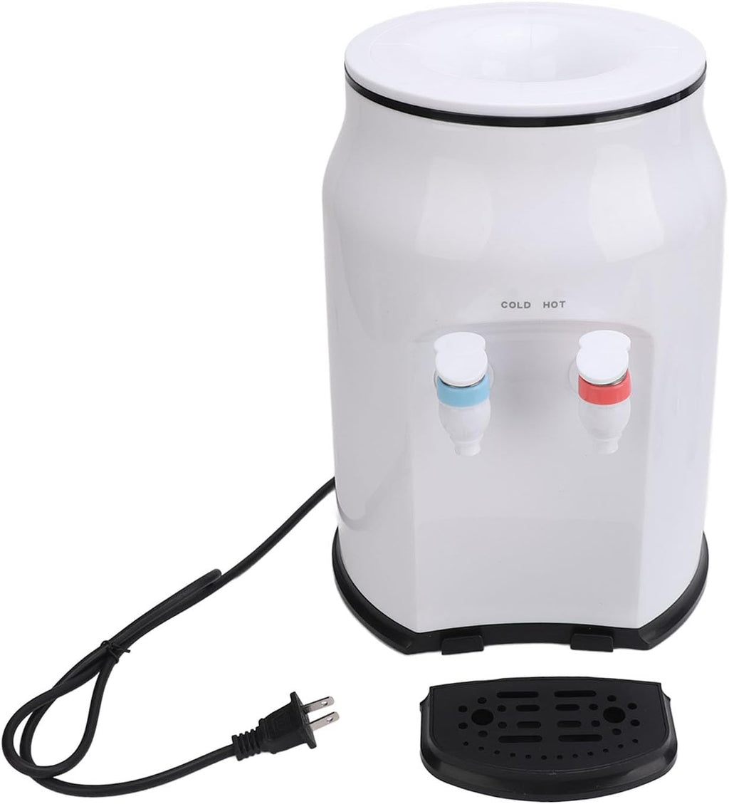 Top Loading Hot Cold Water Dispenser for Home Office White, 304 Stainless Steel Desktop Water Cooler Dispenser for Dormitory Bedroom