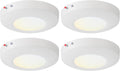 6 Inch LED Emergency Disk Light Kit with Battery Backup, Ceiling Mount Emergency Lights, Dimmable, 120-277V, 15W, 1000lm, CRI90, 5CCT Selectable, ETL & Wet Rated, White, 4 Packs