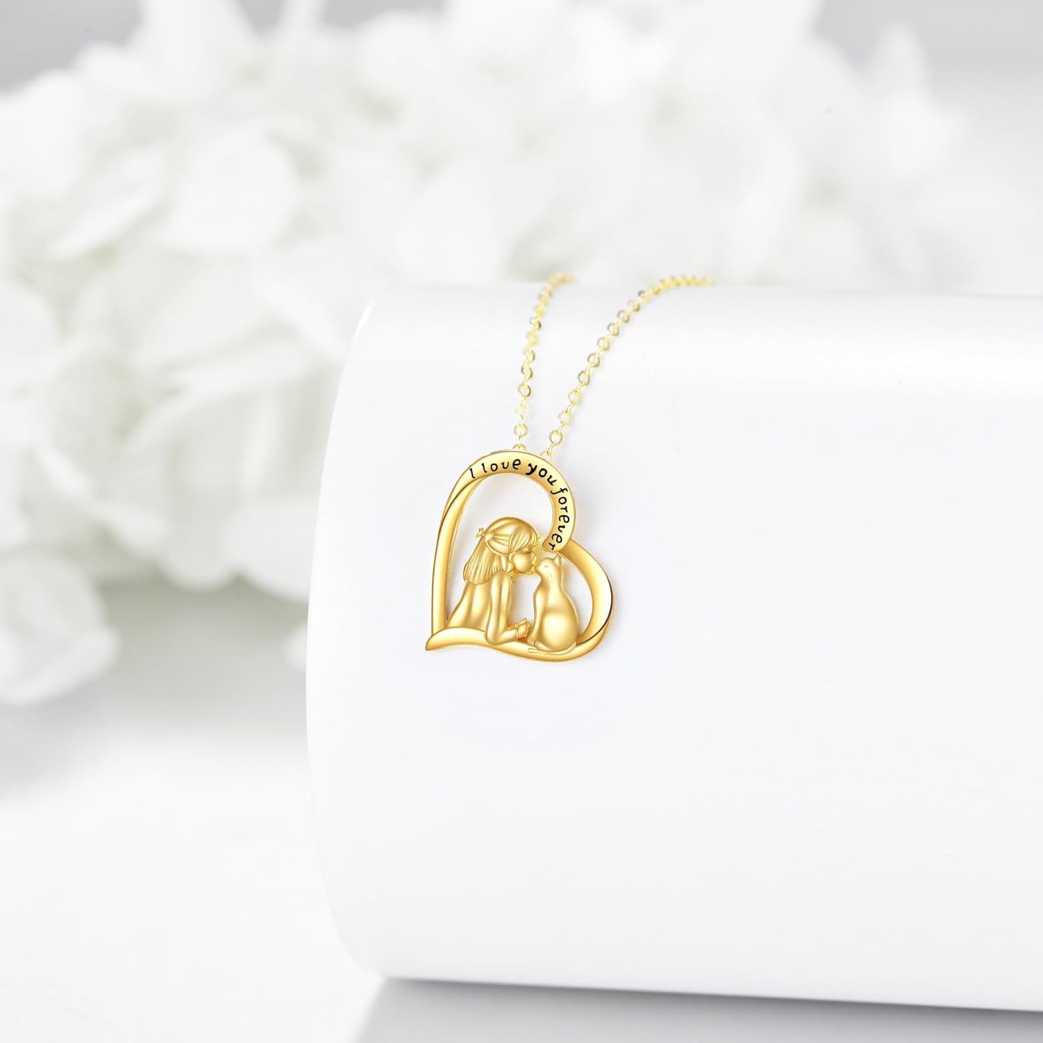 KECHO Christmas Gifts 14k Solid Gold Animals Necklace for Women Giraffe Bee Elephant Ladybug Koala Axolotl Horse Unicorn Cat Necklaces Pendant Jewelry Mothers Day Birthday for Mom Wife Friends