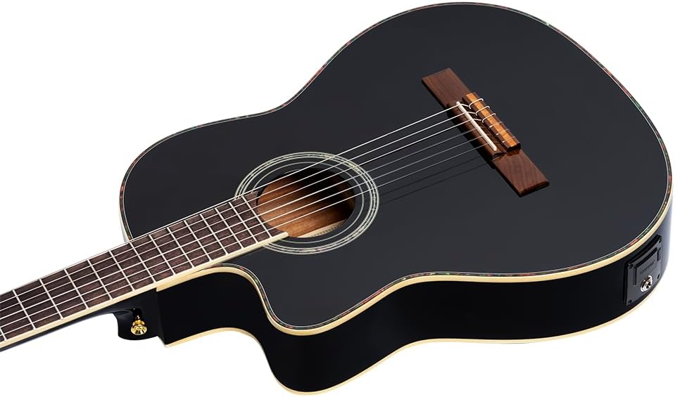 Family Series Pro Left-Handed Solid Top Thinline Acoustic-Electric Nylon Classical Guitar w/Bag
