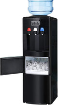 Ice Making Machine 2 in 1 Cold Bottled Water Cooler Hot & Cold Water Dispenser with Ice Maker Hot, Child Safety Lock - Makes 15kg Daily - Ideal for Offices