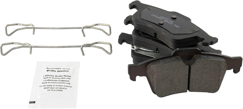 TRQ Front and Rear Brake Pad and Rotor Set Ceramic Vented Solid Rotors Compatible with 2004-2005 Mazda 3