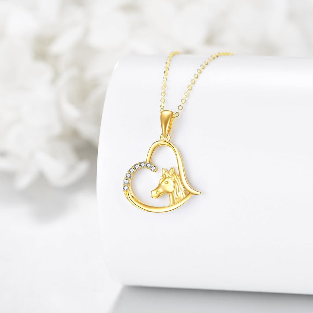 KECHO Christmas Gifts 14k Solid Gold Animals Necklace for Women Giraffe Bee Elephant Ladybug Koala Axolotl Horse Unicorn Cat Necklaces Pendant Jewelry Mothers Day Birthday for Mom Wife Friends