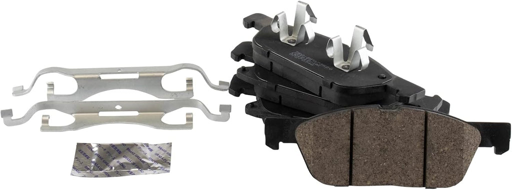 TRQ Front Brake Pad and Rotor Set Ceramic Vented Rotors Compatible with 2015-2018 Ford Edge 2017-2018 Fusion 2017-2020 Lincoln Continental 2016-2018 MKX 2019-2020 Nautilus