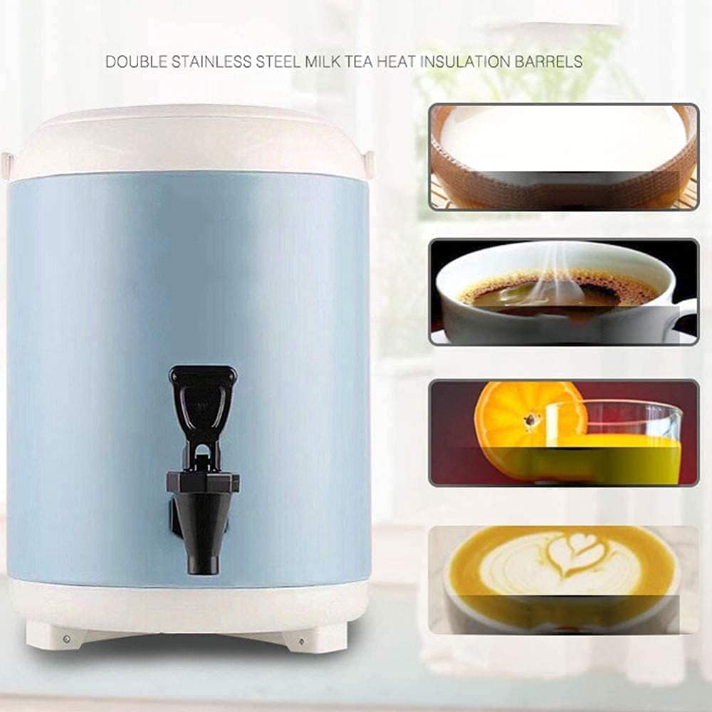 Beverage Dispenser with Tap, Insulated Hot Water Dispenser, 8L/10L Capacity for Coffee, Juice, Tea, Cider, Milk - Ideal for Parties and Buffets, Double Wall Design
