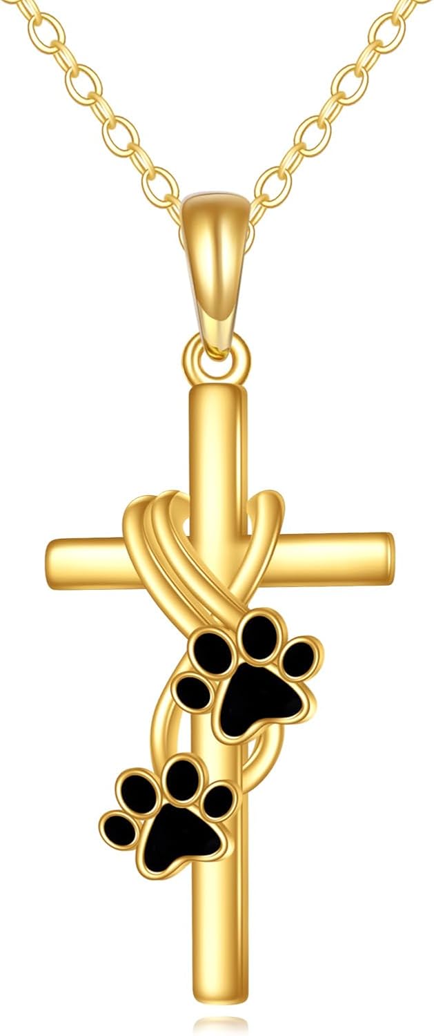 KECHO 14k Real Gold Cross Jewelry Gifts for Mother Grandma Sister Cross Pendant Necklace for Women