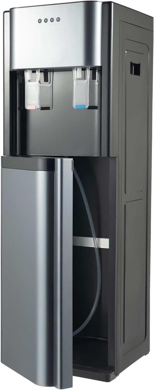 LOYALHEARTDY 5 Gallon Bottom Loading Water Dispenser, Water Machine with Stainless Steel Liner, 35.4' Height Electric Water Cooler for Home,Office, Kitchen and Gym (Dark Gray)
