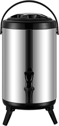 Commercial Stainless Steel Milk Tea Bucket,Drink Dispenser for Party,Suitable for hot Water, Tea, Coffee, Milk, Juice,Heat Preservation,14L