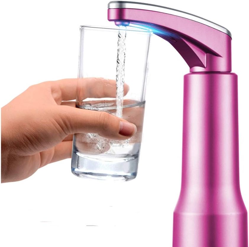 Cup Touch Pump Drinking Water Pump Automatic Electric Portable Water Pump Dispenser 1-5 Gallon Water Bottle Switch USB Water Bottle (Rose Gold)