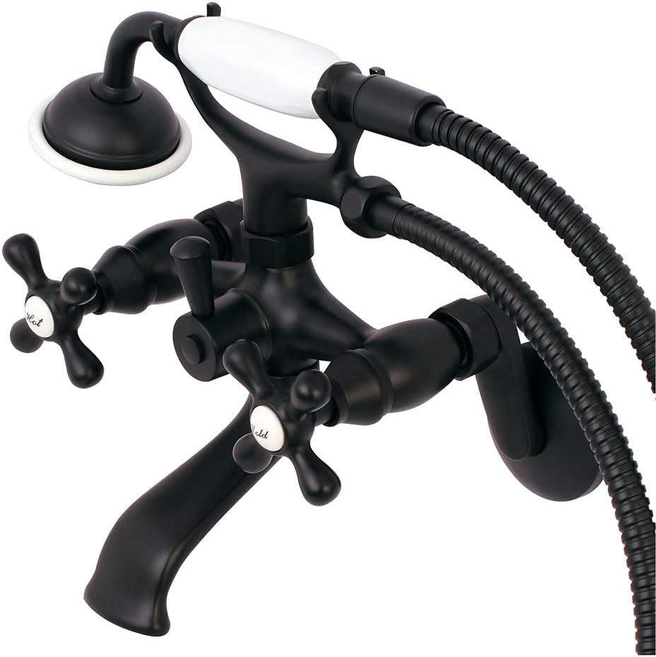 Kingston Brass KS266ORB Kingston Clawfoot Tub Faucet, 6-Inch Adjustable Center, Oil Rubbed Bronze, Oil-Rubbed Bronze