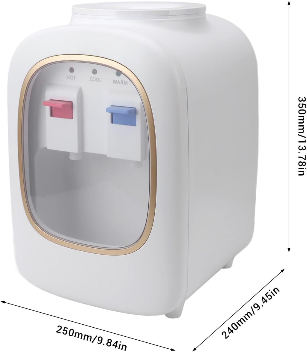 Water Dispenser, Stainless Steel Liner Anti Dry Burning Dual Temperature Control Hot Cold Countertop Water Cooler with Independent Dual Spout for Home Office