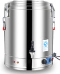 Commercial Electric Hot Water Urn, Stainless Steel Heating Tea Urn Insulated Bucket, Large Capacity Catering Urn，Hot Water Boiler Dispenser,30-110°C Temperature，for Restaurant Beverage Shop Party