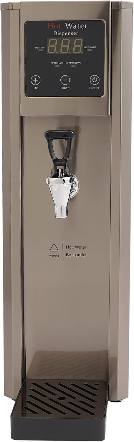 Countertop Electric Hot Water Dispenser, 20L(5.3Gal)/Hour Commercial Stainless Steel Water Boiler, 1800W Water Step-Heating Machine for Tea/Coffee Shop/Office/Restaurant, Adjustable Temp 104-210.2℉