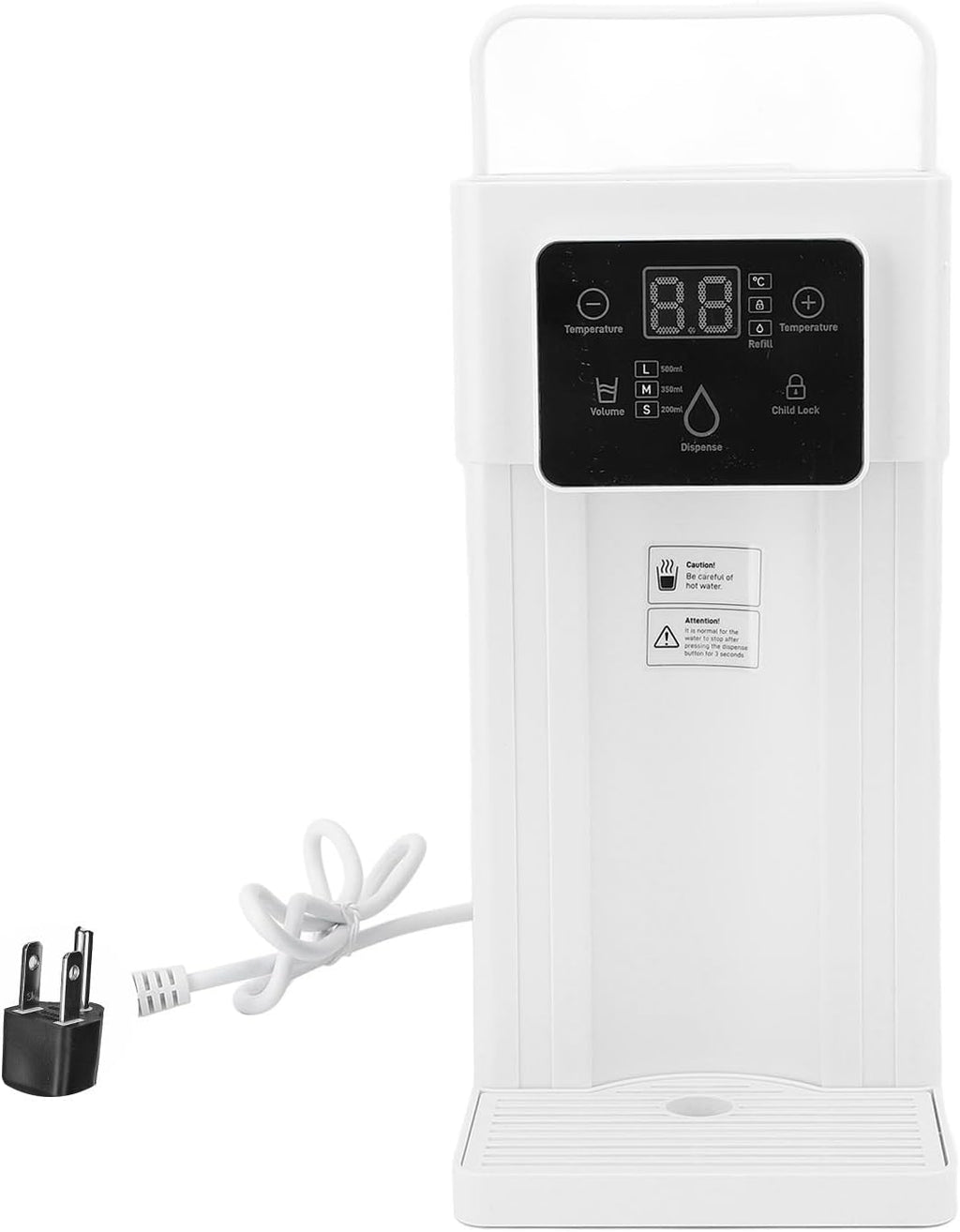 3 Second Rapid Heating, 7 Temperatures 3L Capacity Quick Hot Water Dispenser for Countertop Desktop with Self (US Plug 110V)(White)
