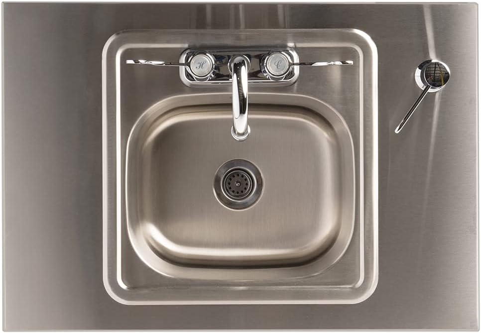 Ozark River Portable Sinks Premier S1, Black Laminate-Stainless Countertop & Basin, Self Contained Sink, Hand Washing Station, Portable Sink with Hot Water, Portable Sink Hand Wash Station