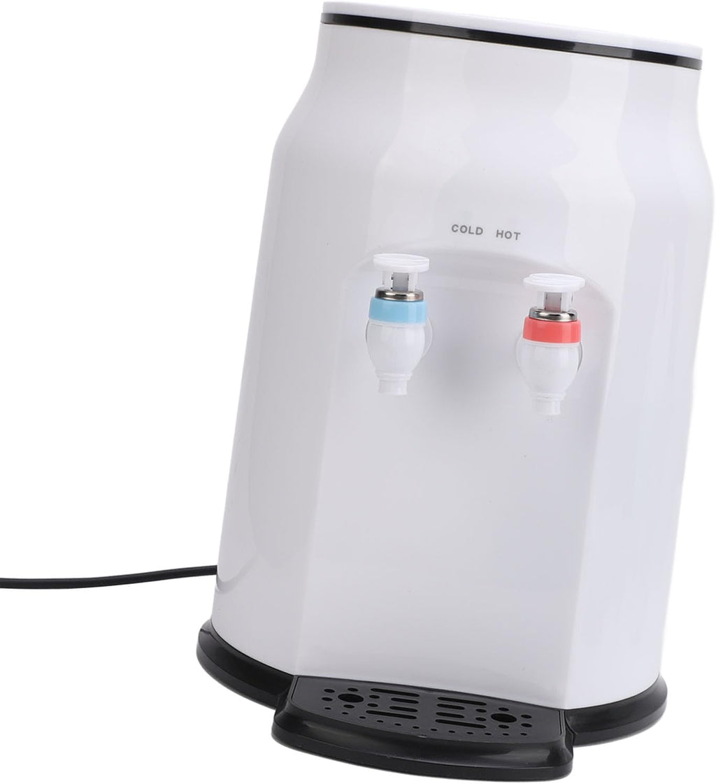 Top Loading Hot Cold Water Dispenser for Home Office White, 304 Stainless Steel Desktop Water Cooler Dispenser for Dormitory Bedroom