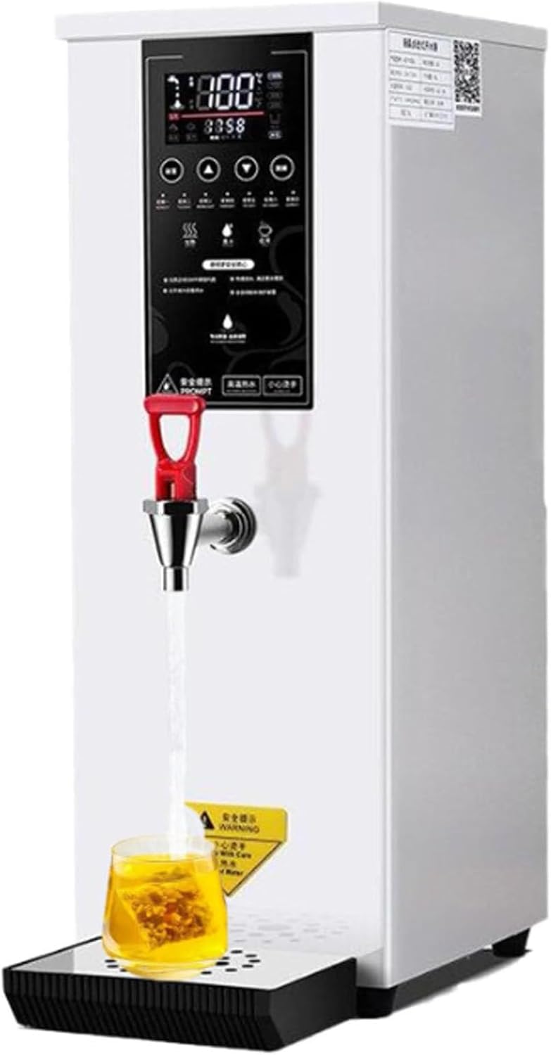 Commercial Instant Water Dispenser, 3000 w Desktop Electric Hot Water Boiler, 60°C to 100°C Adjustable, Automatic Hot Water Pot Digital Control Panel/Auto Temperature Control White